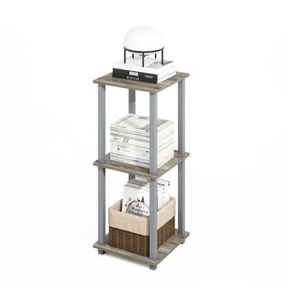 Turn-N-Tube Easy Assembly Stackable Bookcase, Bookshelf, French Oak/Grey