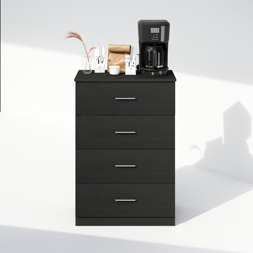 Hermite 4-Drawer Kitchen & Dining Sideboard Buffet Storage, Americano