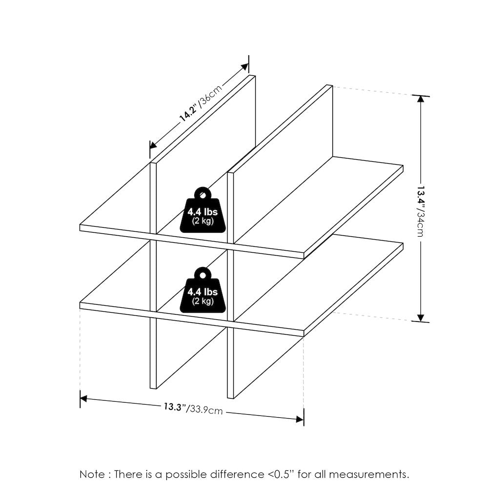 9-Compartment Cube Organizer, Fits into Furinno Extra Thick Cubes