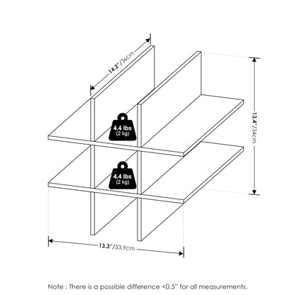 9-Compartment Cube Organizer, Fits into Furinno Extra Thick Cubes