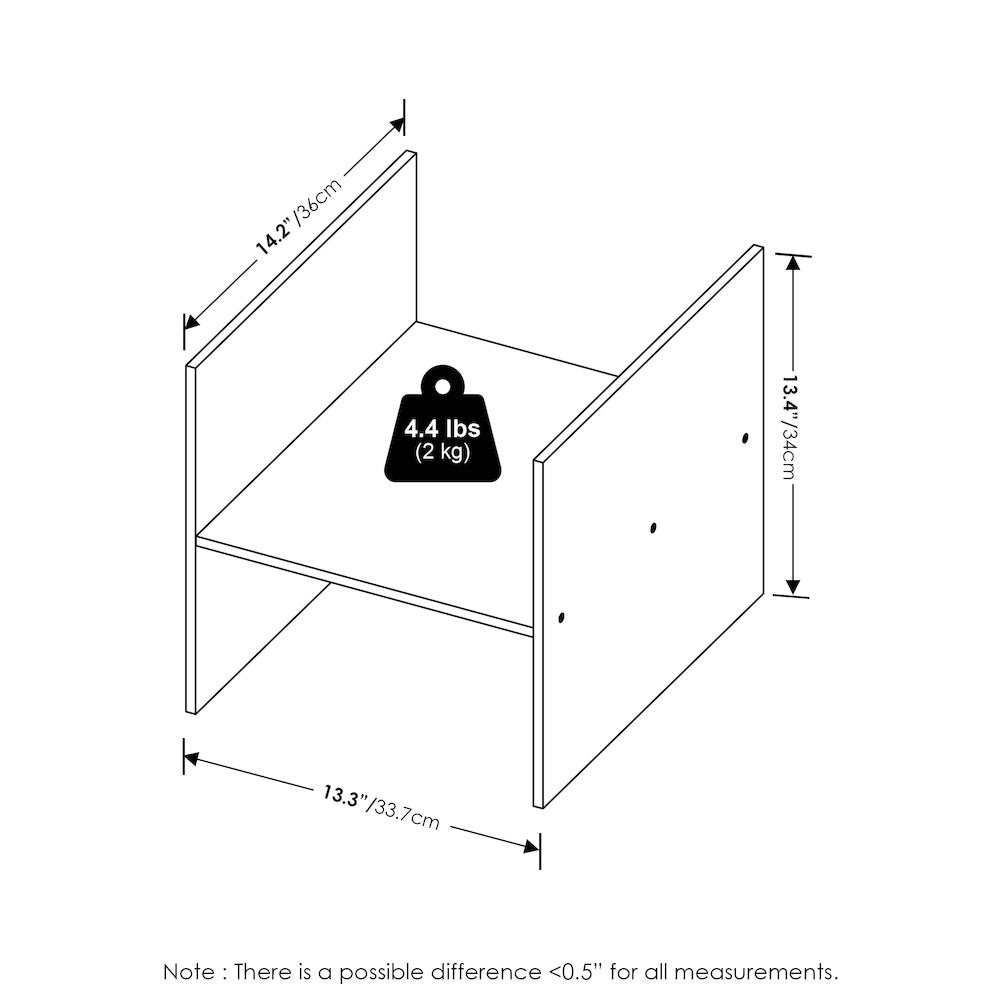 H-Shelf Cube Organizer, Fits into Furinno Extra Thick Cubes