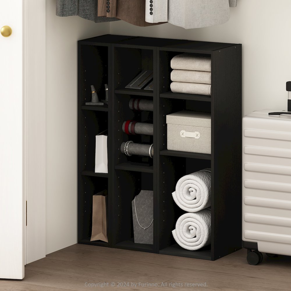 Reed 3-Tier Multipurpose Clothing & Closet Storage Organizer Shelf, 8-Inch Width