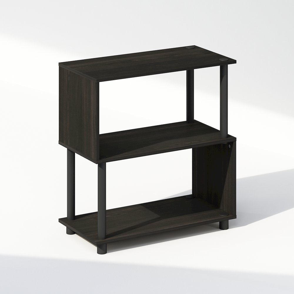 Reed 3-Tier S-Shaped Bookcase, Bookshelf, Espresso