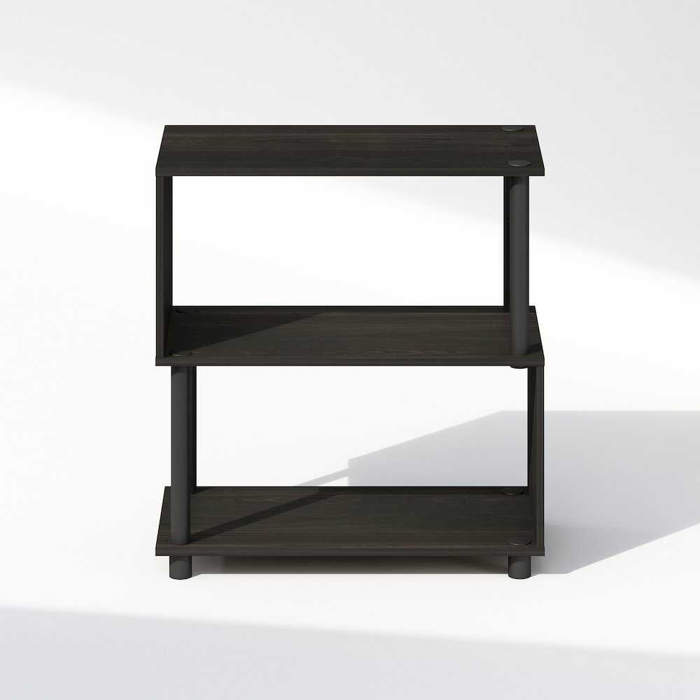 Reed 3-Tier S-Shaped Bookcase, Bookshelf, Espresso