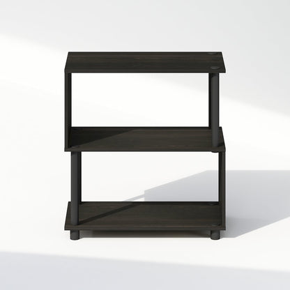 Reed 3-Tier S-Shaped Bookcase, Bookshelf, Espresso
