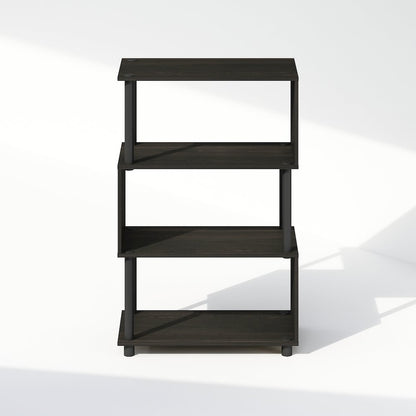 Reed 4-Tier S-Shaped Bookcase, Bookshelf, Espresso