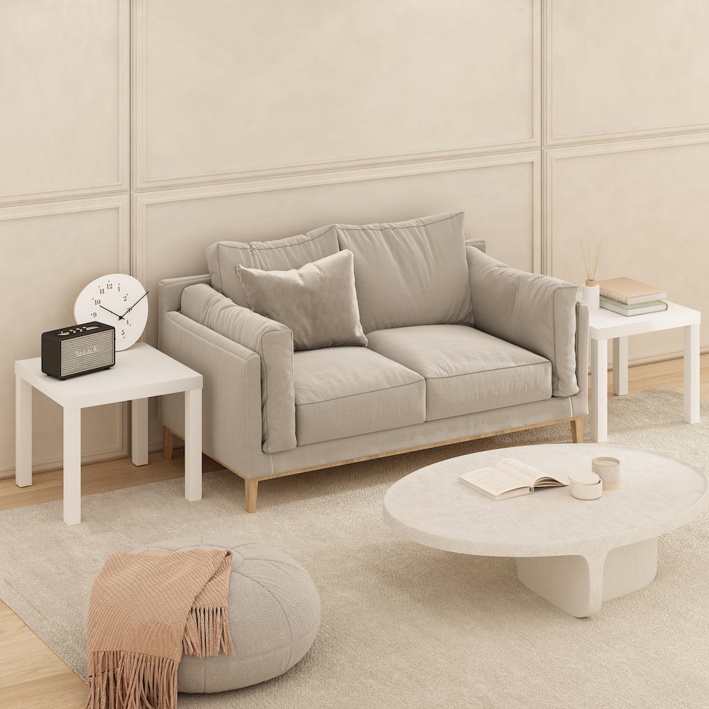 Simple Square Coffee Table, Side Table, White