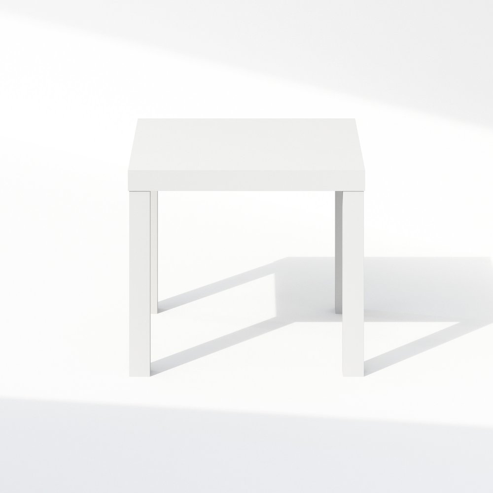 Simple Square Coffee Table, Side Table, White