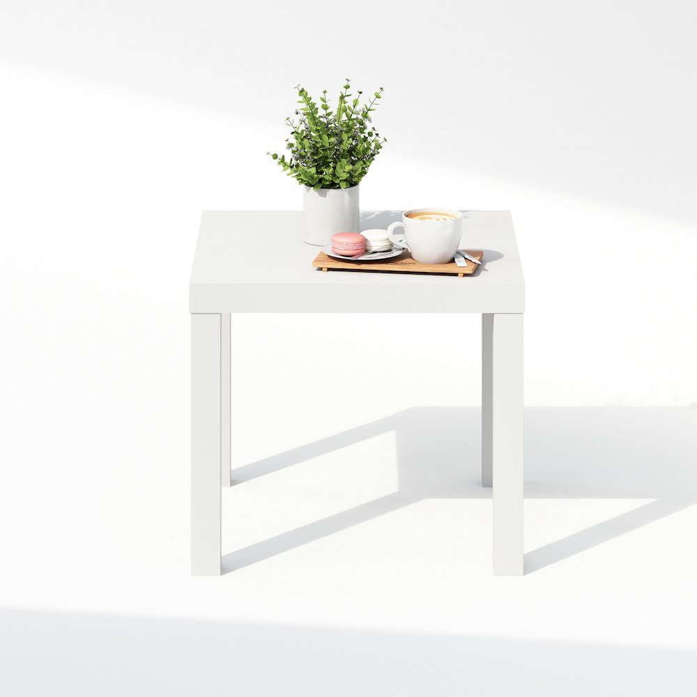 Simple Square Coffee Table, Side Table, White