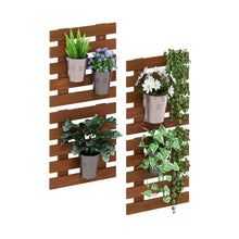 Outdoor Hardwood Lifestyle Hanging Wall Planter in Teak Oil, Set of 4, Natural