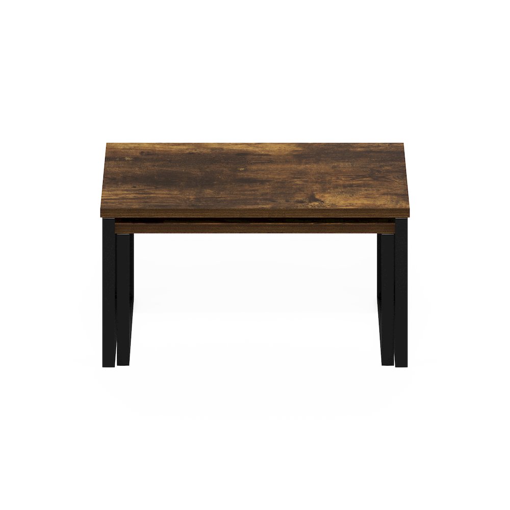 Stackable Kitchen Counter Shelves, Set of 2, Amber Pine/Black