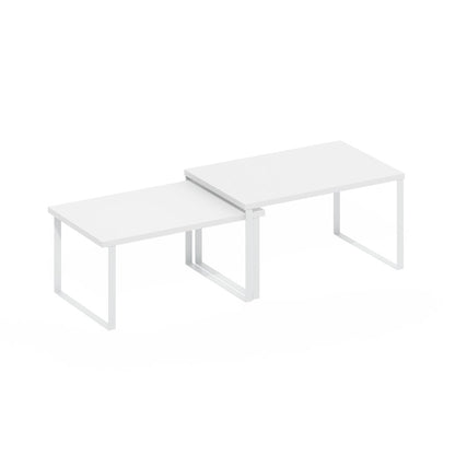 Stackable Kitchen Counter Shelves, Set of 2, White/White