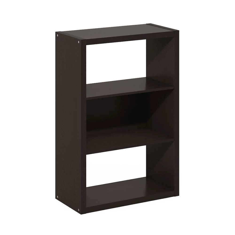 Viola 3-Tier Open Shelf Bookcase, Bookshelf, Dark Oak