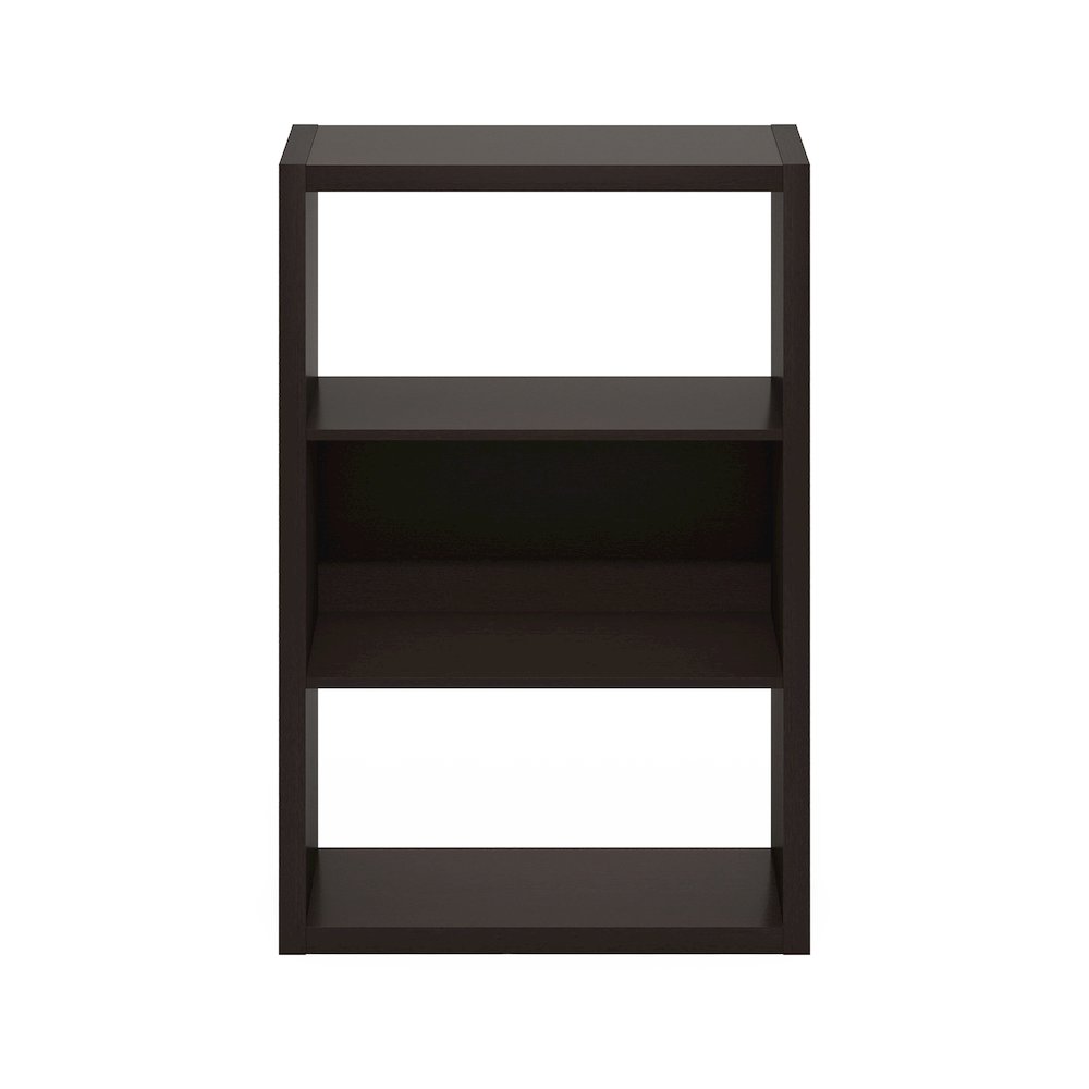 Viola 3-Tier Open Shelf Bookcase, Bookshelf, Dark Oak