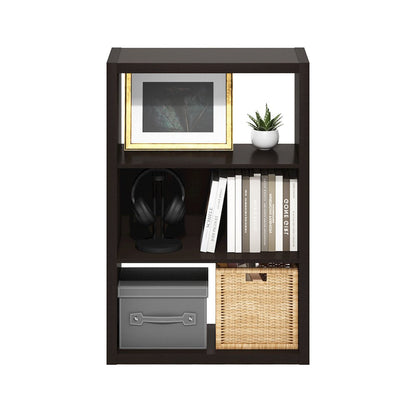 Viola 3-Tier Open Shelf Bookcase, Bookshelf, Dark Oak