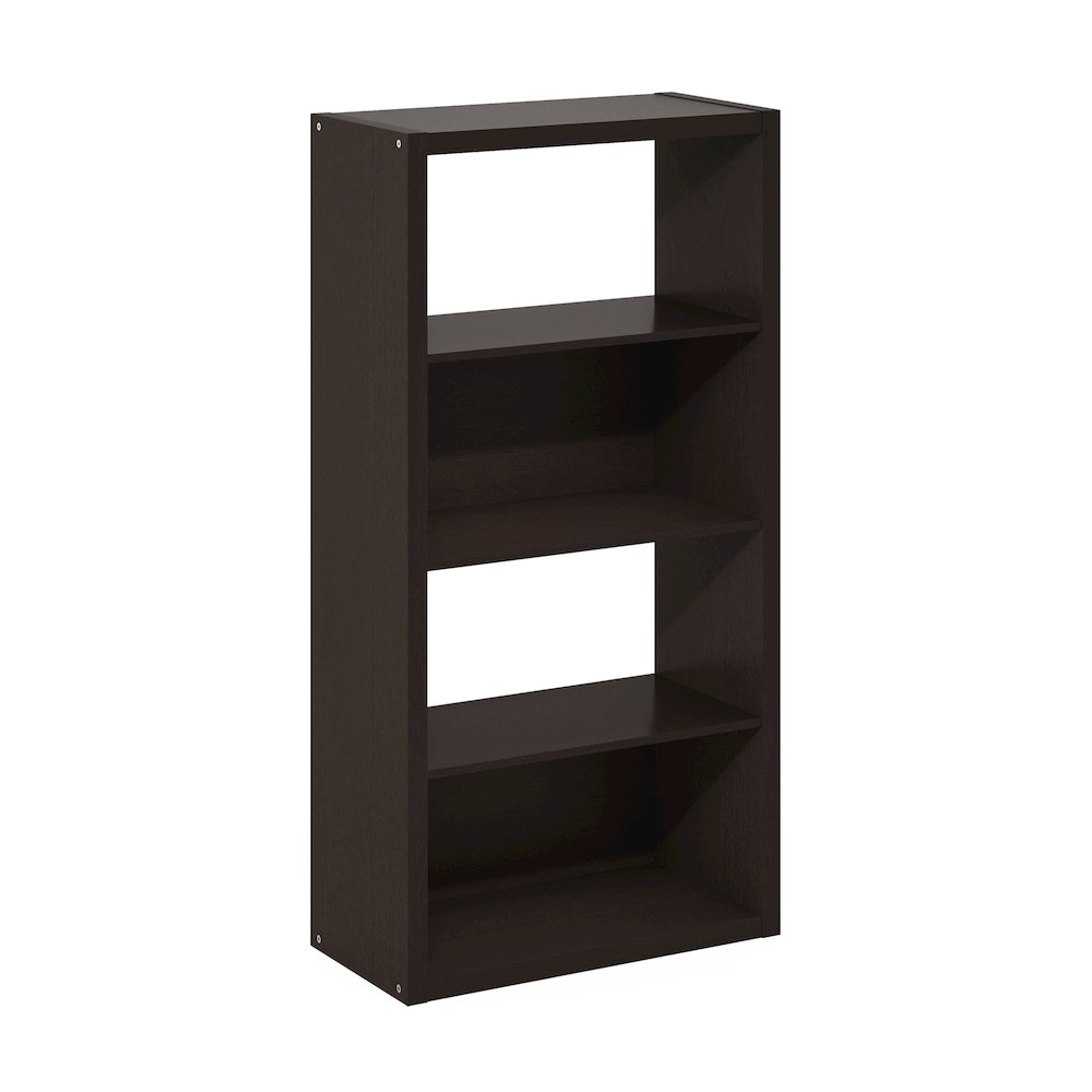 Viola 4-Tier Open Shelf Bookcase, Bookshelf, Dark Oak