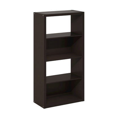 Viola 4-Tier Open Shelf Bookcase, Bookshelf, Dark Oak