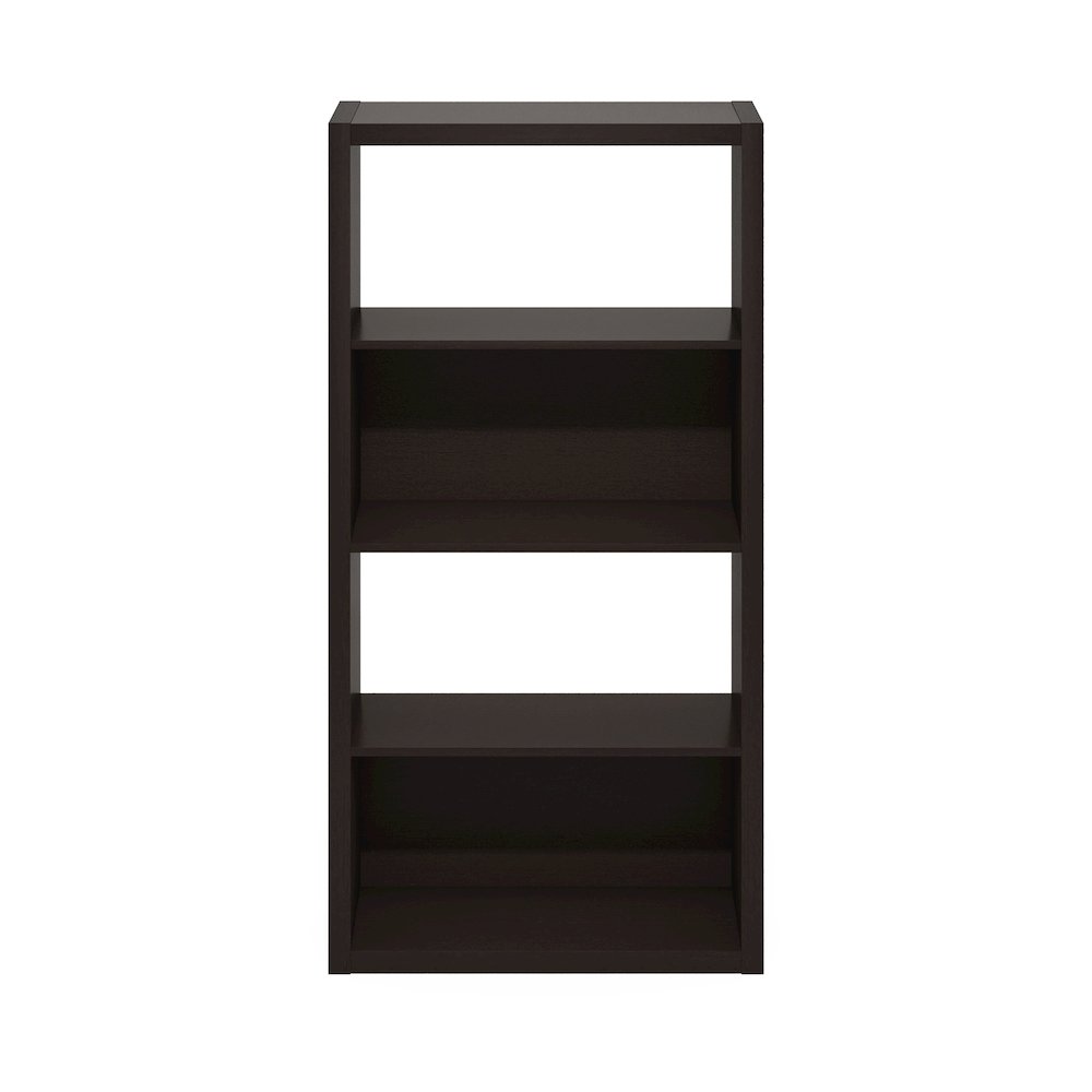 Viola 4-Tier Open Shelf Bookcase, Bookshelf, Dark Oak