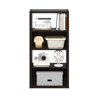 Viola 4-Tier Open Shelf Bookcase, Bookshelf, Dark Oak