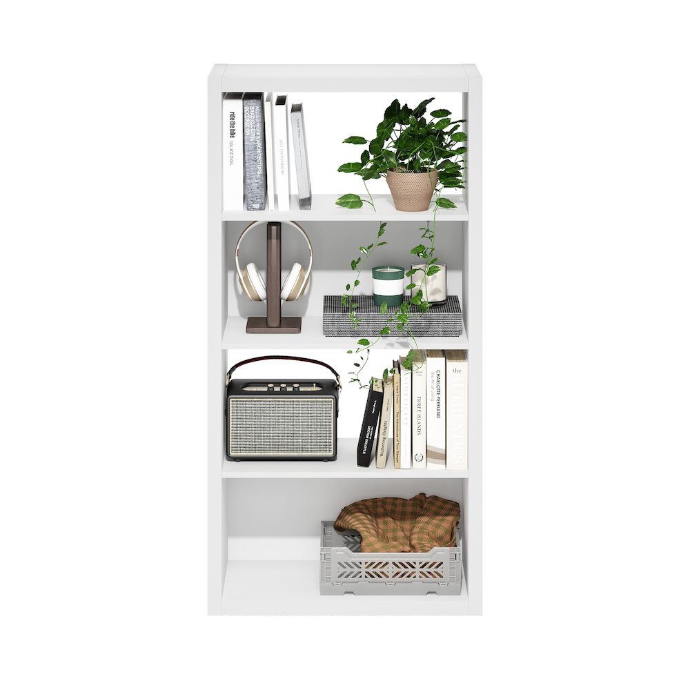Viola 4-Tier Open Shelf Bookcase, Bookshelf, White