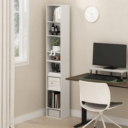 Pasir 8-Tier Open Shelf Bookcase, White