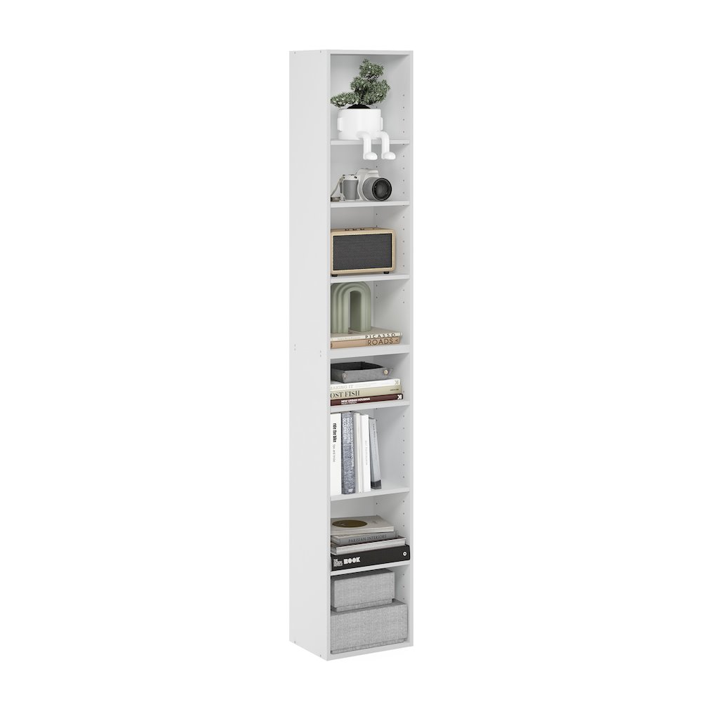 Pasir 8-Tier Open Shelf Bookcase, White