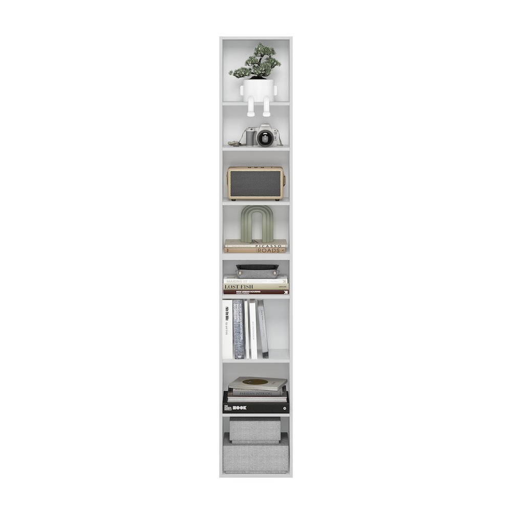 Pasir 8-Tier Open Shelf Bookcase, White