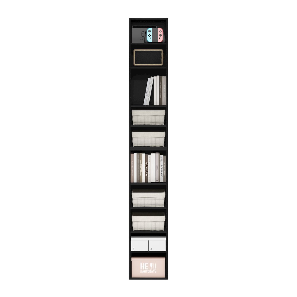 Pasir 10-Tier Open Shelf Bookcase, Blackwood