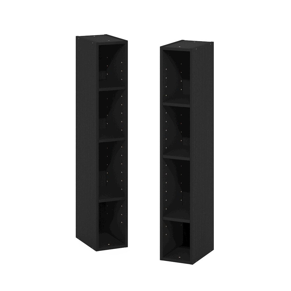 Fulda 8-Tier Space Saving Storage Shelf Bookcase, 6-Inch Width, Blackwood