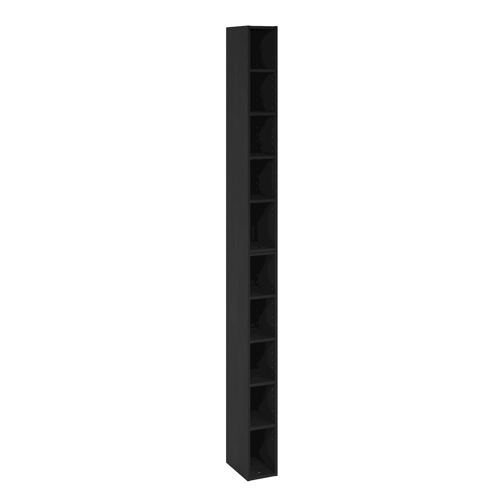 Fulda 10-Tier Space Saving Storage Shelf Bookcase, 6-Inch Width, Blackwood