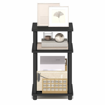 Side Table, 3-Tier End Table, Night Stand, Bedside Table, Dark Americano