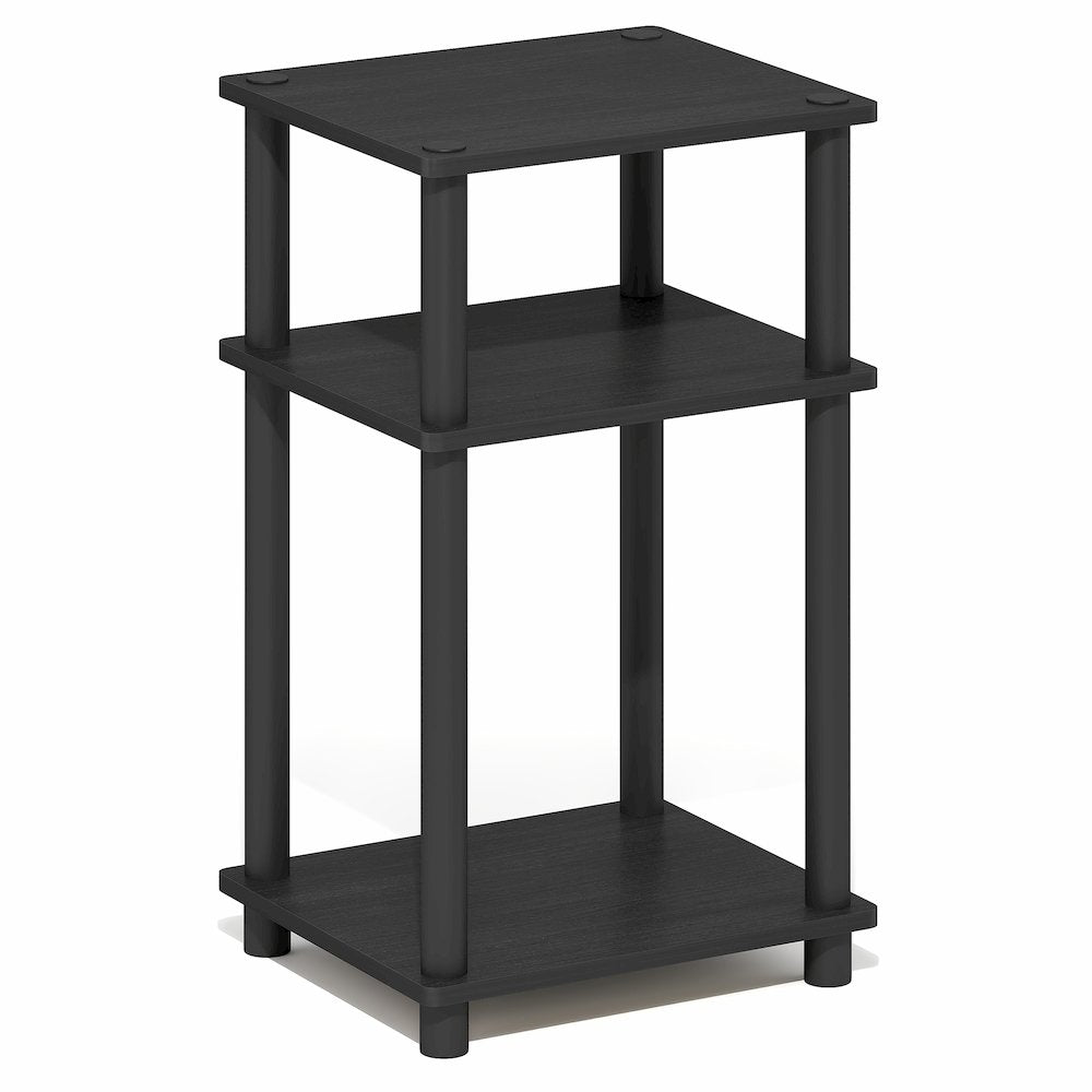 Side Table, 3-Tier End Table, Night Stand, Bedside Table, Dark Americano