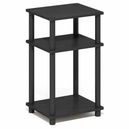 Side Table, 3-Tier End Table, Night Stand, Bedside Table, Dark Americano