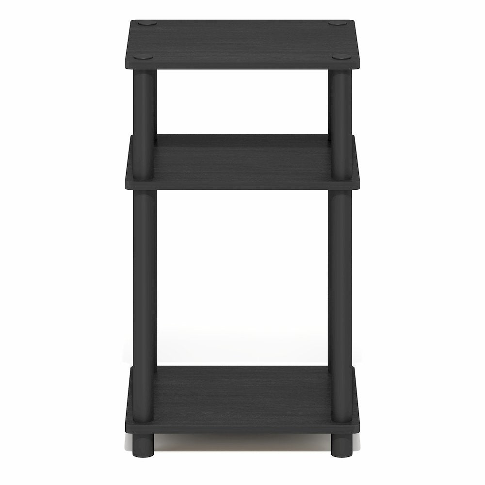 Side Table, 3-Tier End Table, Night Stand, Bedside Table, Dark Americano