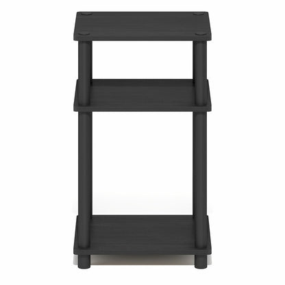 Side Table, 3-Tier End Table, Night Stand, Bedside Table, Dark Americano