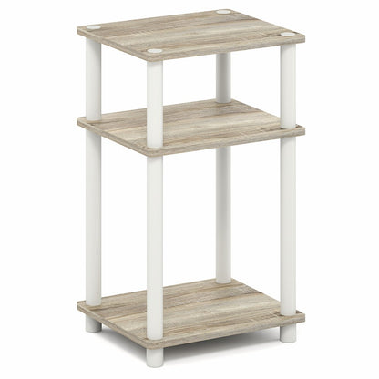 Side Table, 3-Tier End Table, Night Stand, Bedside Table, Light Oak