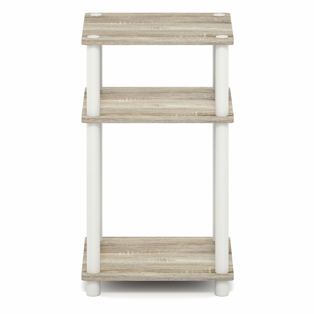 Side Table, 3-Tier End Table, Night Stand, Bedside Table, Light Oak