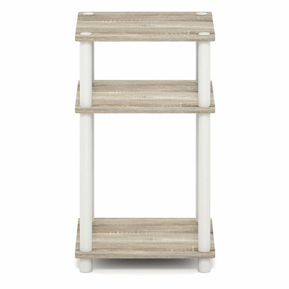 Side Table, 3-Tier End Table, Night Stand, Bedside Table, Light Oak