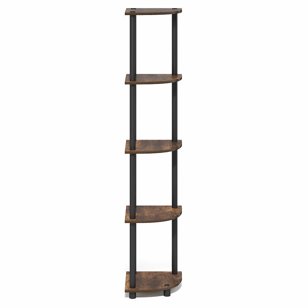 5 Tier Corner Shelf, Corner Bookshelf, Display Shelf Amber Oak
