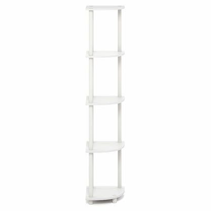 5 Tier Corner Shelf, Corner Bookshelf, Display Shelf Plain White