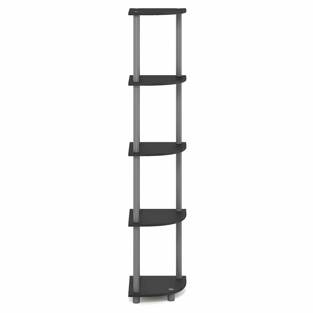 5 Tier Corner Shelf, Corner Bookshelf, Display Shelf Plain Black
