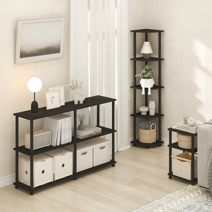 5 Tier Corner Shelf, Corner Bookshelf, Display Shelf Black Espresso