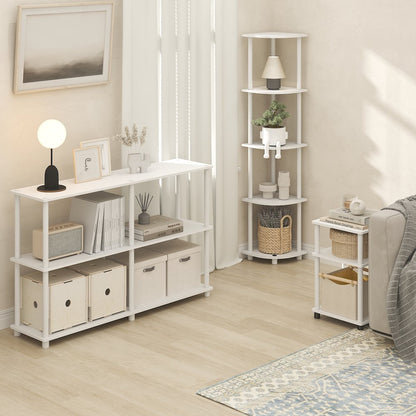 Side Table, 3-Tier End Table, Night Stand, Bedside Table, White