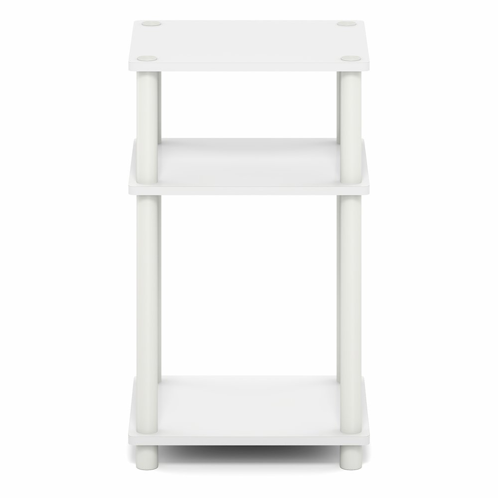 Side Table, 3-Tier End Table, Night Stand, Bedside Table, White