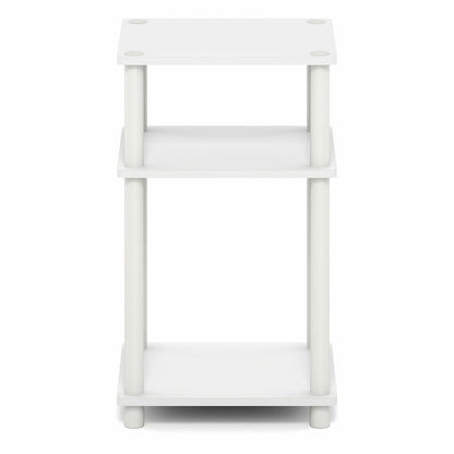Side Table, 3-Tier End Table, Night Stand, Bedside Table, White