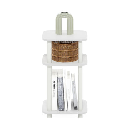 Just 3-Tier Turn-N-Tube Curve End Table, Side Table, 1-Pack, White/White