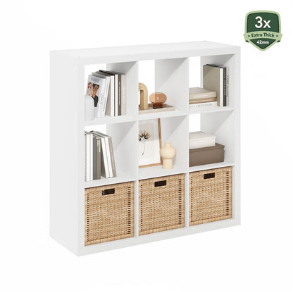 Cubicle Extra Thick Frame Decorative Cube Storage Organizer, 12-Cube, Dark Oak