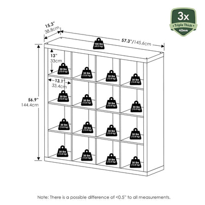 8-Cube Horizontal Bookcase, Bookshelf, Storage Organizer, 35 Width, Espresso