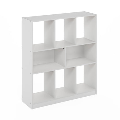 Daly 8-Cube Horizontal Bookcase, Bookshelf, Storage Organizer, 35 Width, White