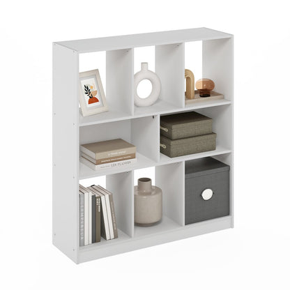 Daly 8-Cube Horizontal Bookcase, Bookshelf, Storage Organizer, 35 Width, White